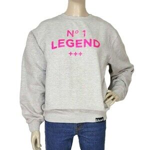 Pink Dolphin "No. 1 Legend" Gray and Pink Pullover Sweatshirt Adult Size M/L